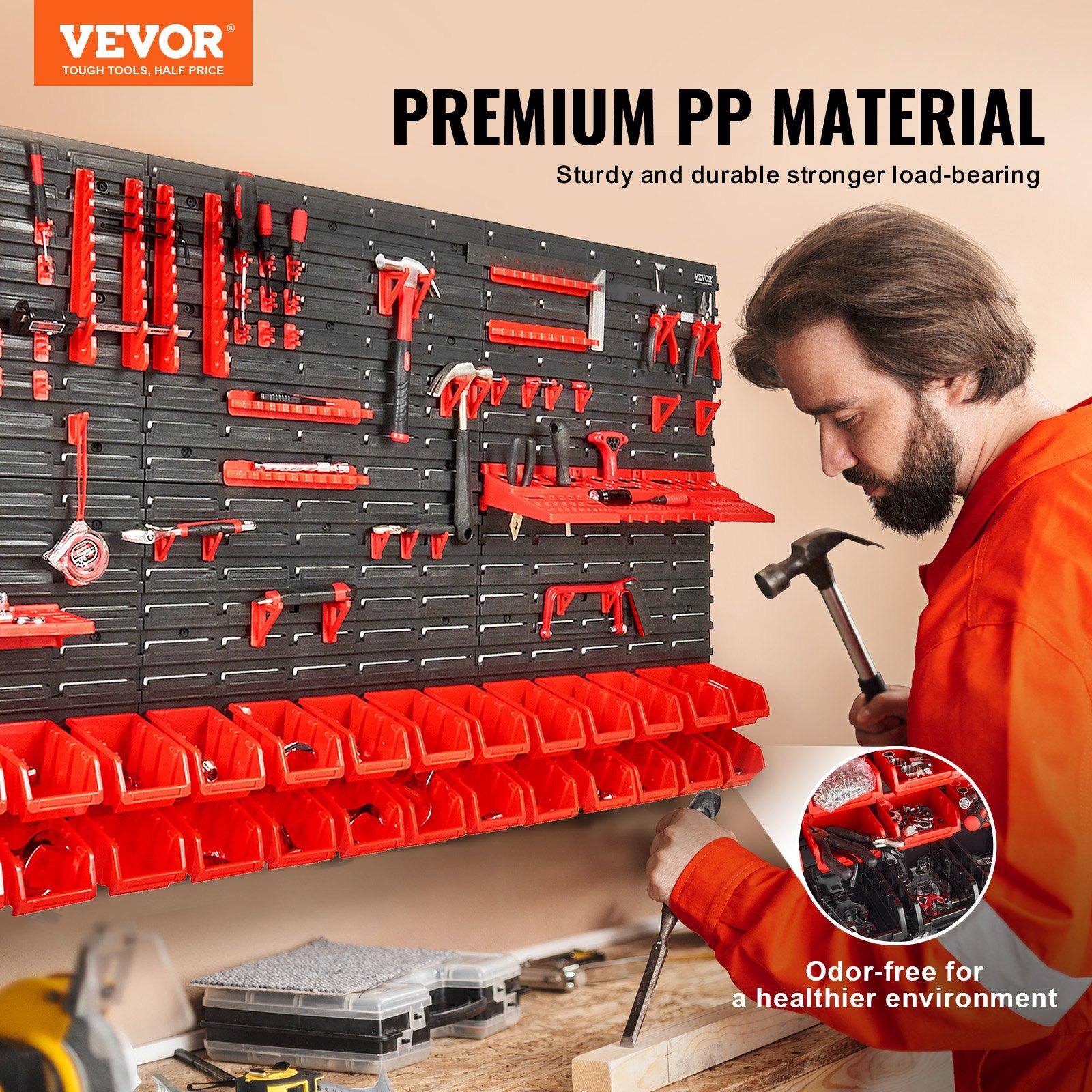 Wall Mounted 30-Bin Plastic Pa - Workshop Tools Shelf 评论和价格