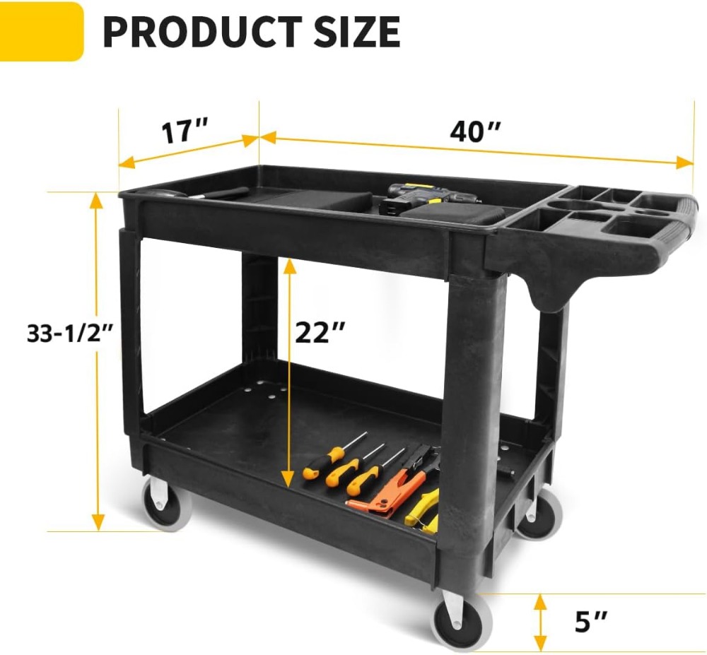 Heavy Duty 2-Shelf Service Car - Workshop Tools Shelf 评论和价格
