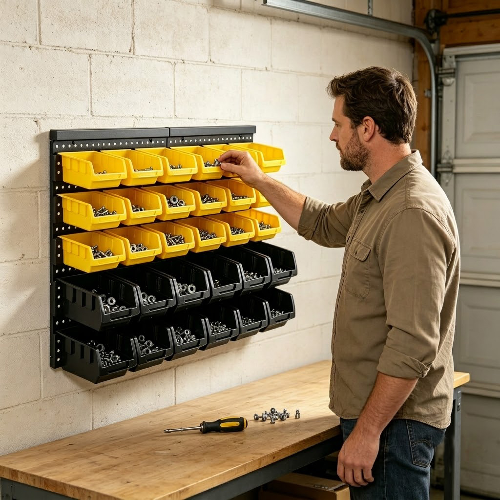 Wall Mounted Storage Bins Orga - Workshop Tools Hanging 评论和价格