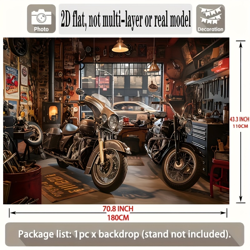 Motorcycle Garage Tapestry Cla - Workshop Tools Hanging 评论和价格