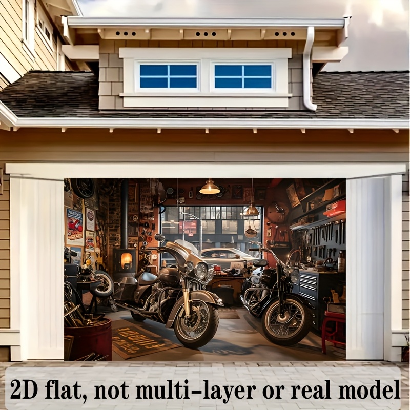 Motorcycle Garage Tapestry Cla - Workshop Tools Hanging 评论和价格