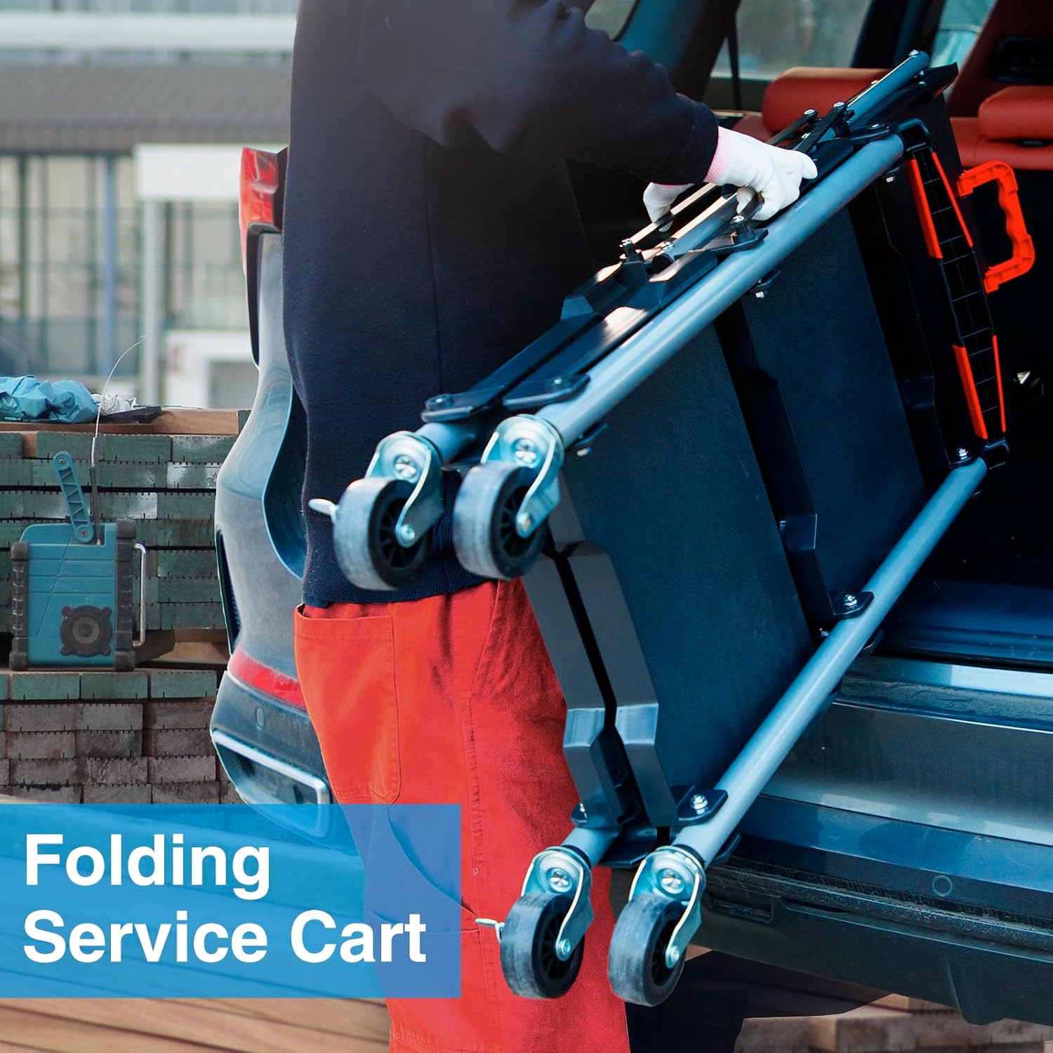 3-Shelf Foldable Rolling Utili - Workshop Tools Shelf 评论和价格