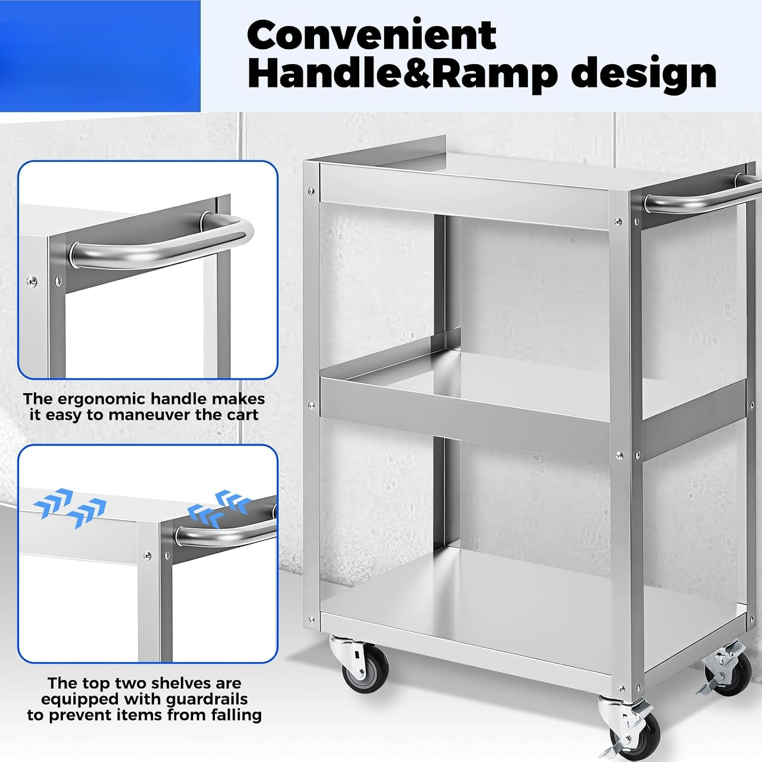3-Tier Stainless Steel Rolling - Workshop Tools Shelf 评论和价格