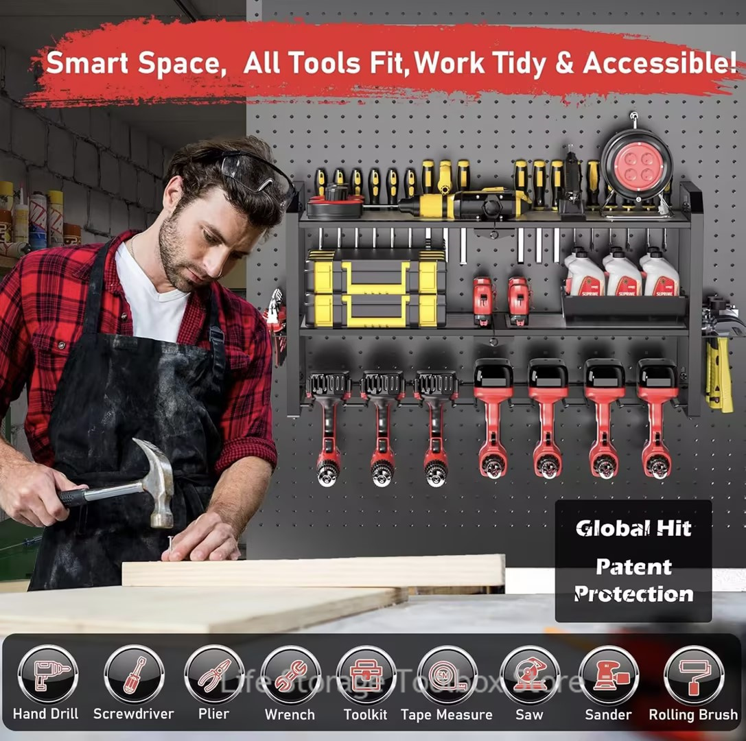 Multifunctional Wall Tool Stor - Workshop Tools Shelf 评论和价格